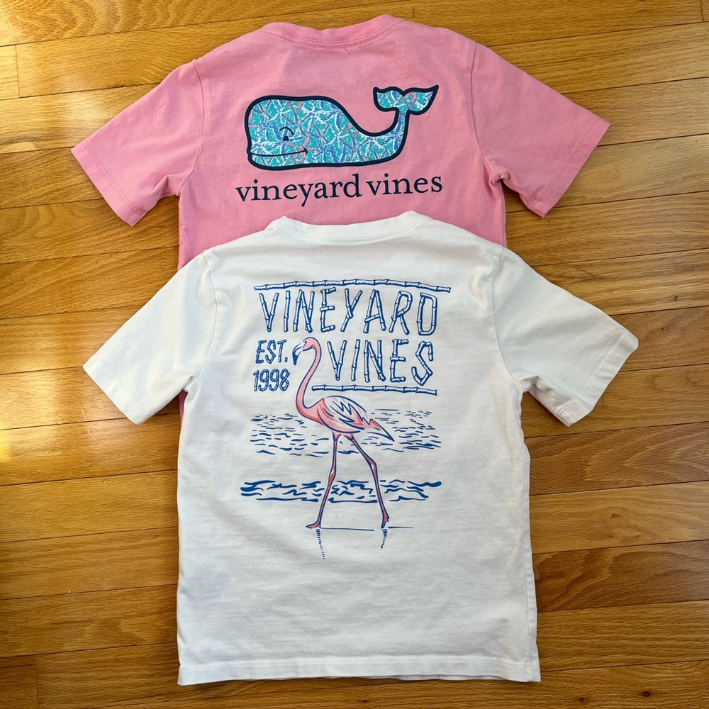 Vineyard Vines Cotton Tees Size 6 Pink/White
